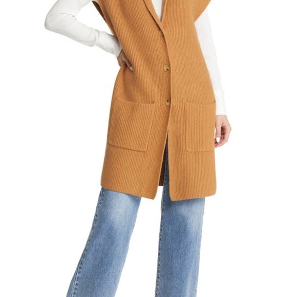 NWT TREASURE & BOND Long Ribbed Sleeveless Cardigan - Picture 5 of 10